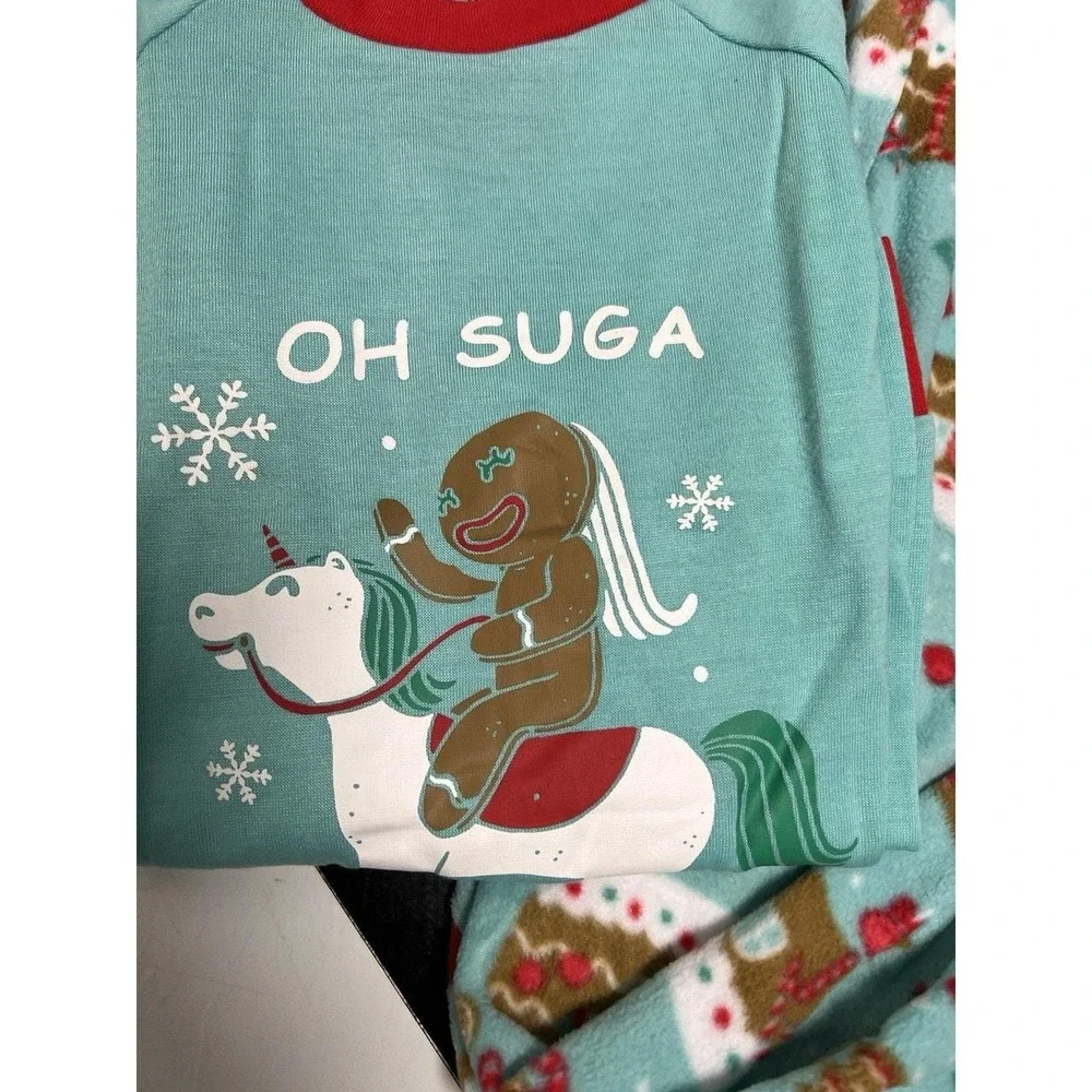 Y2K Joe‎ Boxer Girls Pajamas Size 8 Christmas 2 Pc Set GingerBread Fleece Pants